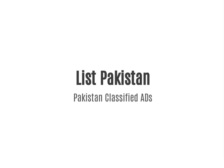 list pakistan pakistan classified ads