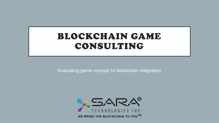 blockchain game consulting