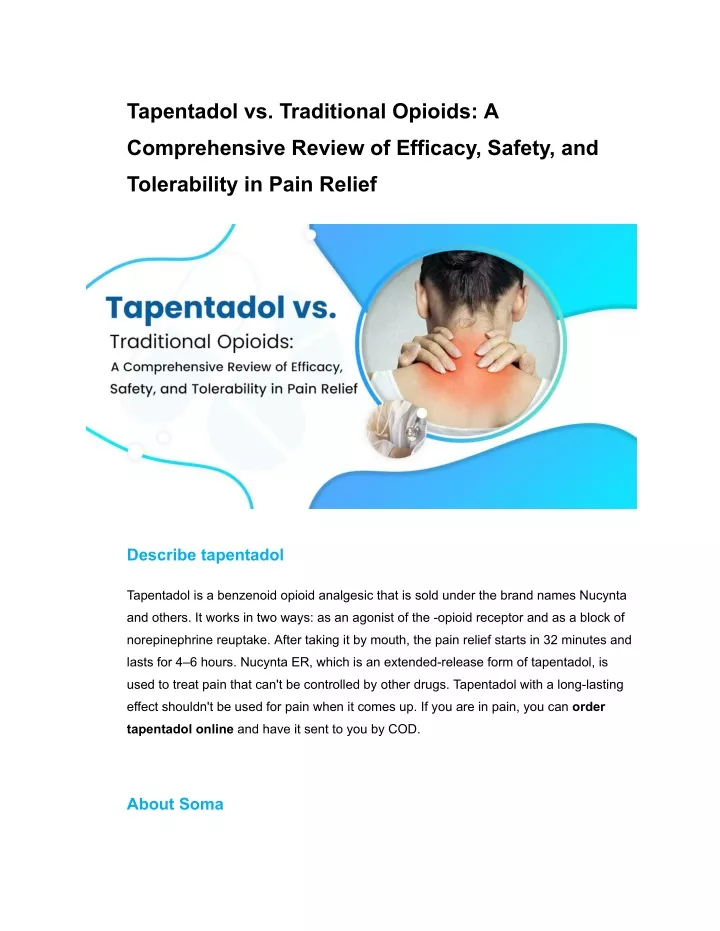 tapentadol vs traditional opioids a