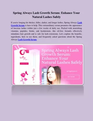 spring always lash growth serum enhance your