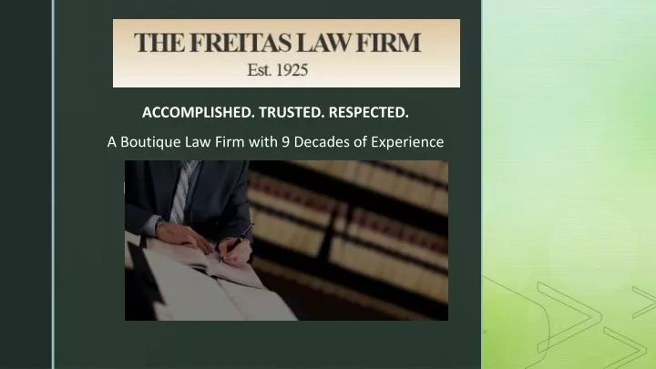 accomplished trusted respected a boutique law firm with 9 decades of experience