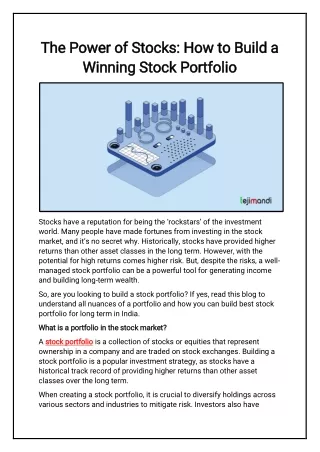 The Power of Stocks How to Build a Winning Stock Portfolio