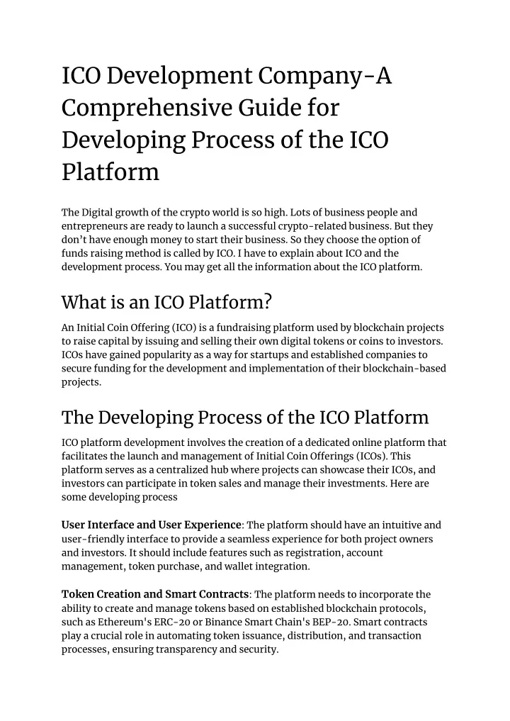 ico development company a comprehensive guide