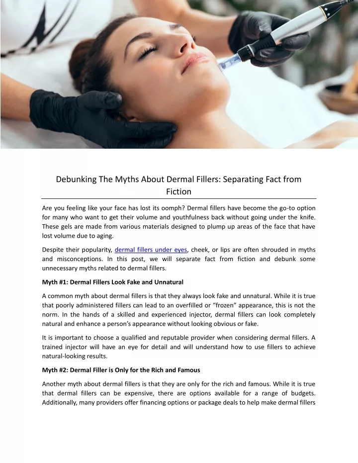 debunking the myths about dermal fillers
