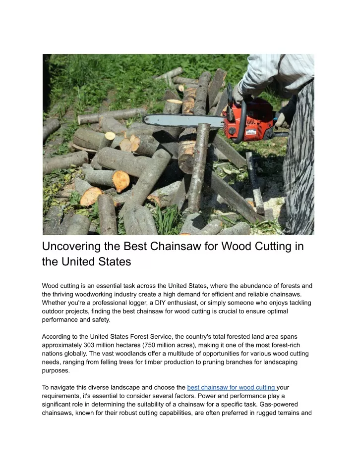 uncovering the best chainsaw for wood cutting