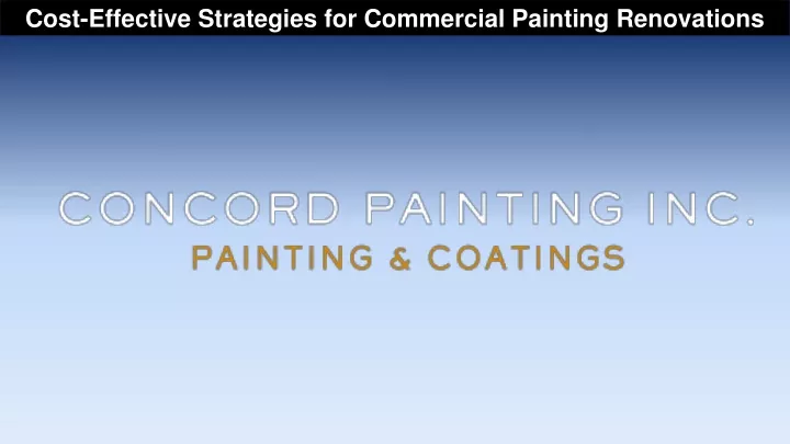 cost effective strategies for commercial painting