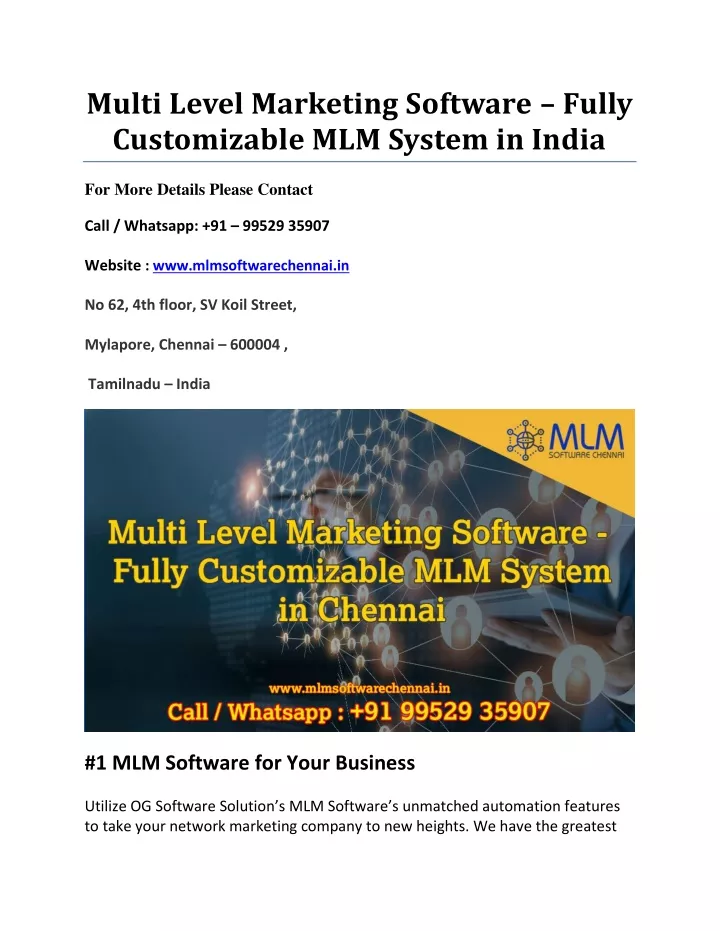 multi level marketing software fully customizable