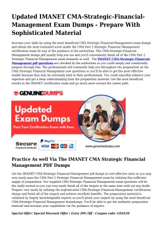 CMA-Strategic-Financial-Management PDF Dumps The Quintessential Source For Prepa
