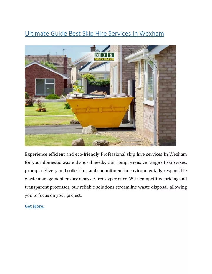 ultimate guide best skip hire services in wexham