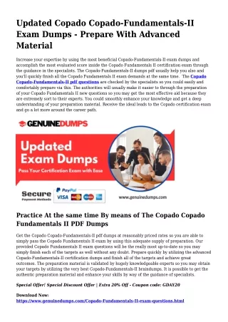 Copado-Fundamentals-II PDF Dumps - Copado Certification Made Easy