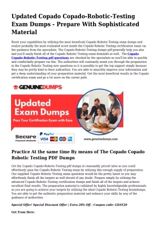 Copado-Robotic-Testing PDF Dumps For Very best Exam Success