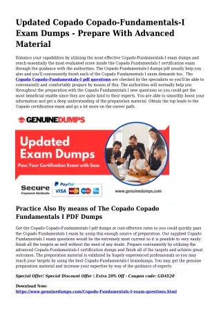 Copado-Fundamentals-I PDF Dumps To Increase Your Copado Journey