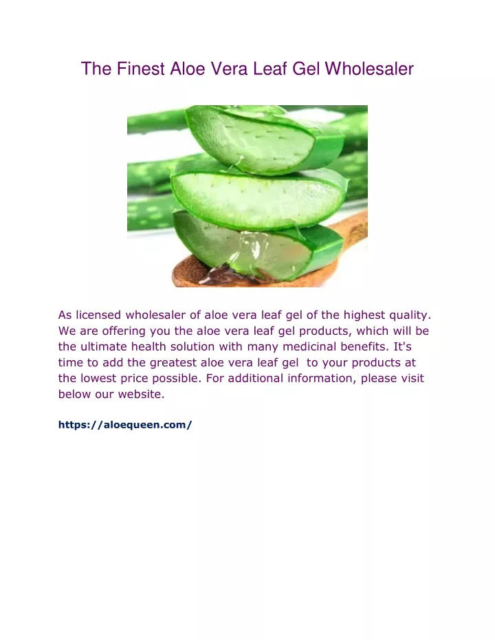 the finest aloe vera leaf gel wholesaler