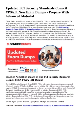 Vital CPSA_P_New PDF Dumps for Top rated Scores