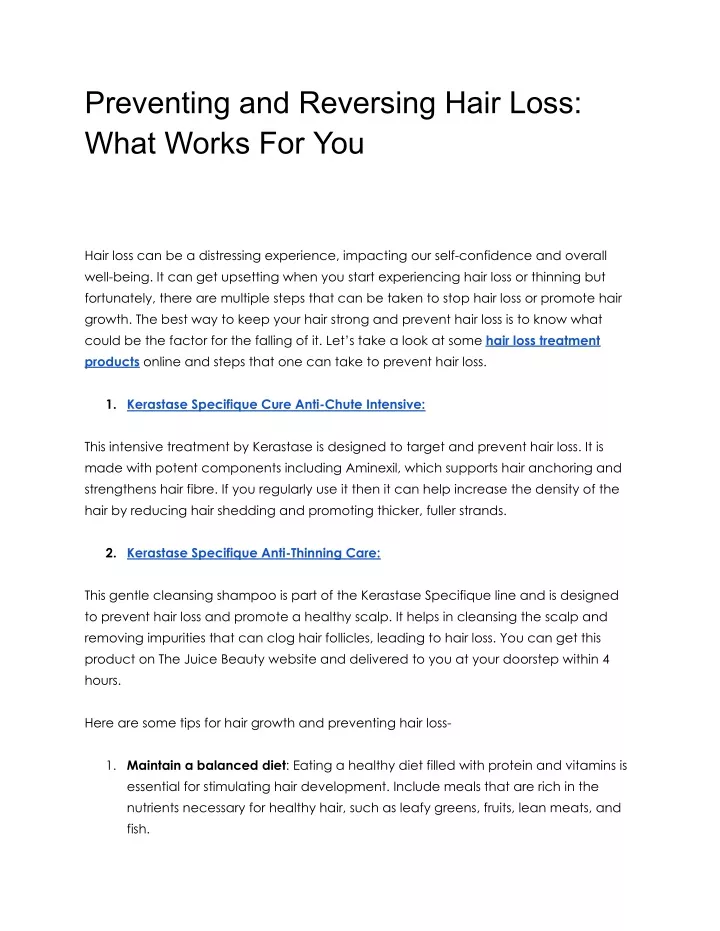 preventing and reversing hair loss what works