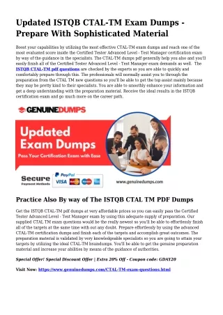 CTAL-TM PDF Dumps The Final Supply For Preparation