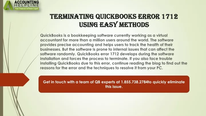 terminating quickbooks error 1712 using easy methods