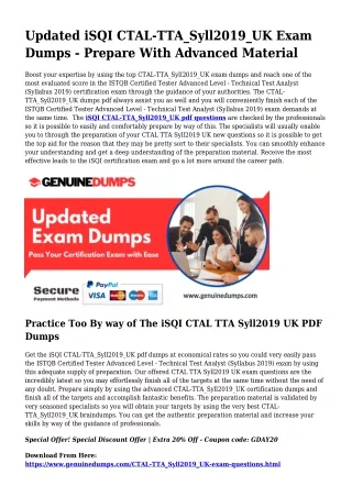CTAL-TTA_Syll2019_UK PDF Dumps For Finest Exam Accomplishment
