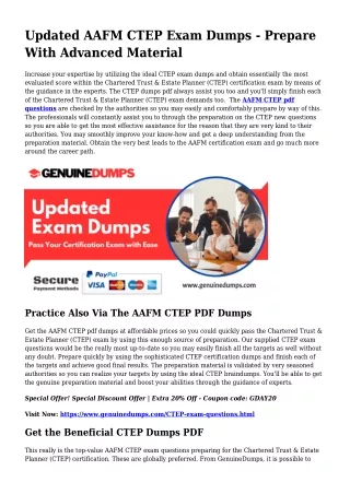 CTEP PDF Dumps For Best Exam Good results