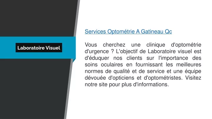 services optom trie a gatineau qc vous cherchez