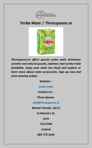 Yerba Mate  Threespoons.ie