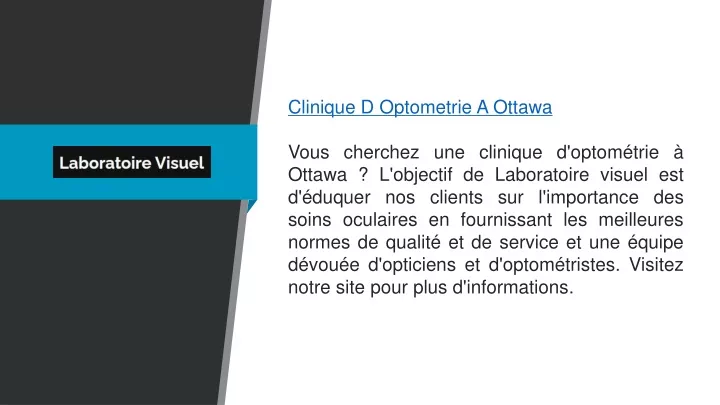 clinique d optometrie a ottawa vous cherchez