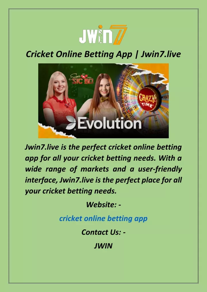 cricket online betting app jwin7 live