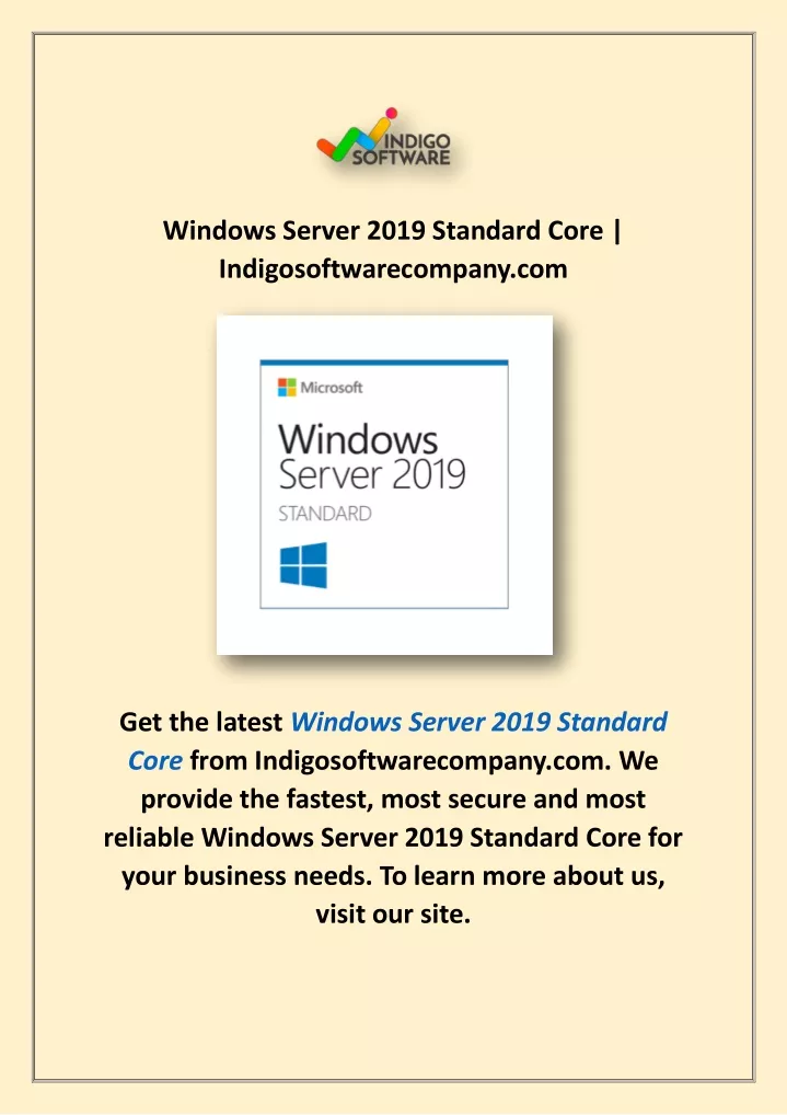 windows server 2019 standard core