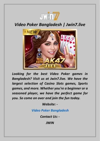 Video Poker Bangladesh  Jwin7.live