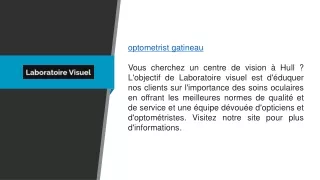 optometrist gatineau vous cherchez un centre