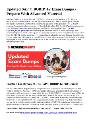 C_BOBIP_42 PDF Dumps To Increase Your SAP Quest