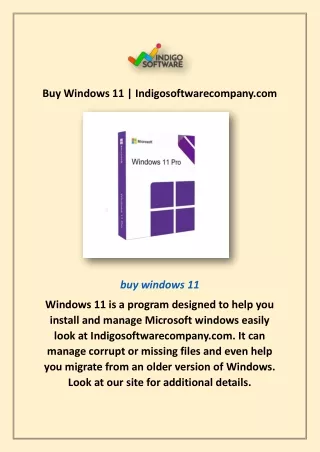 Buy Windows 11 | Indigosoftwarecompany.com