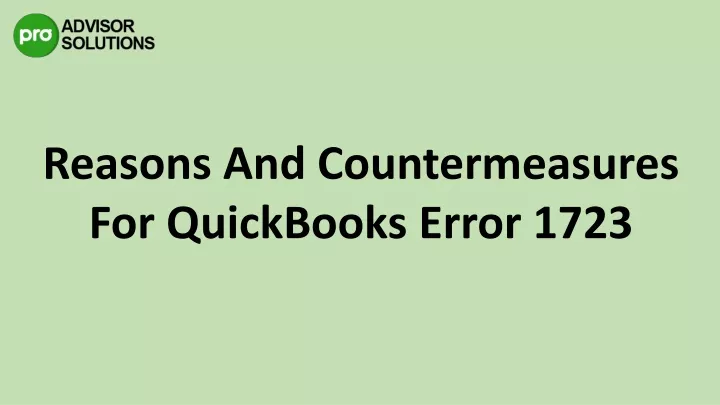 reasons and countermeasures for quickbooks error