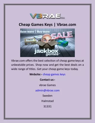 cheap games keys vbrae com