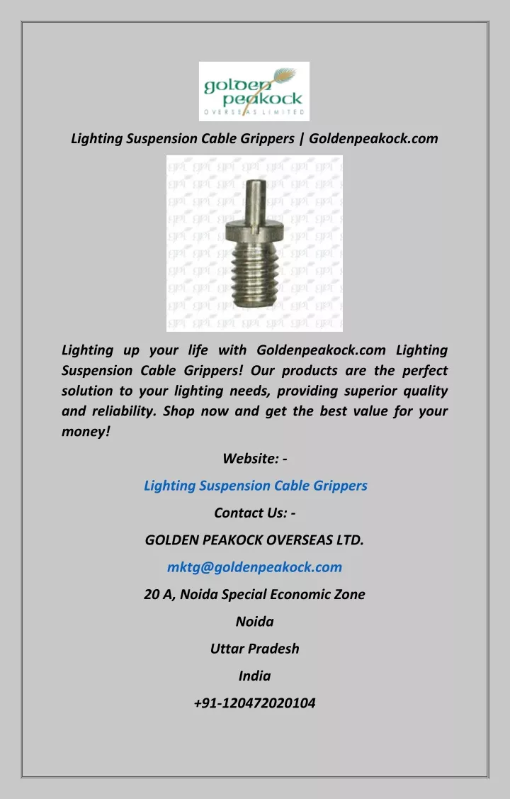 lighting suspension cable grippers goldenpeakock