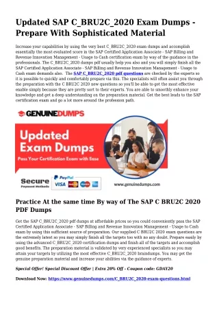 C_BRU2C_2020 PDF Dumps For Ideal Exam Good results