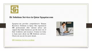 Hr Solutions Services in Qatar Sgsqatar.com