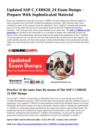 C_C4H620_24 PDF Dumps For Ideal Exam Achievement