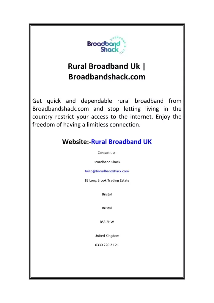 rural broadband uk broadbandshack com