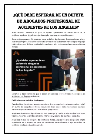 Qué debe esperar de un bufete de abogados profesional de accidentes de Los Ángeles