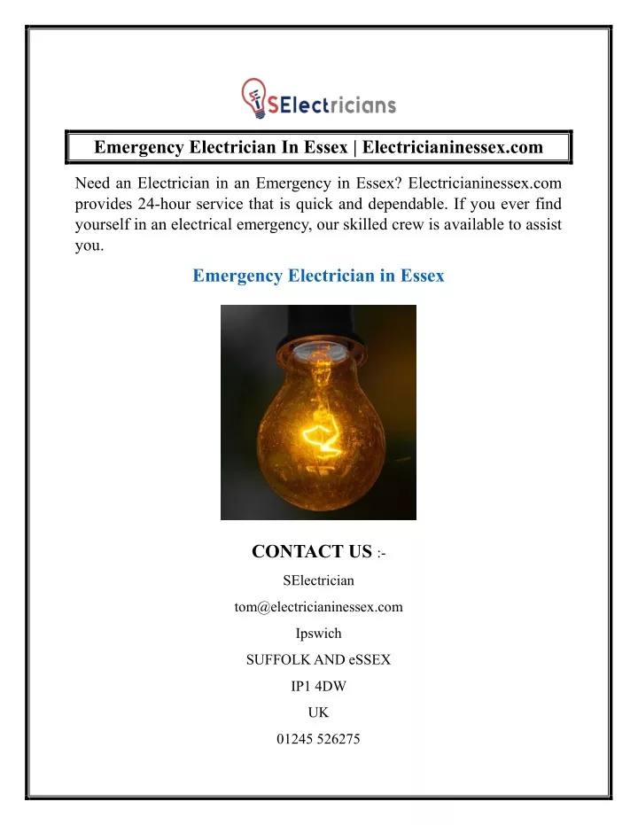 emergency electrician in essex electricianinessex