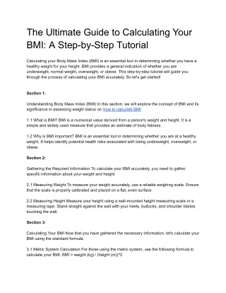 the ultimate guide to calculating your bmi a step