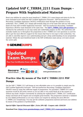 C_THR84_2211 PDF Dumps The Greatest Source For Preparation