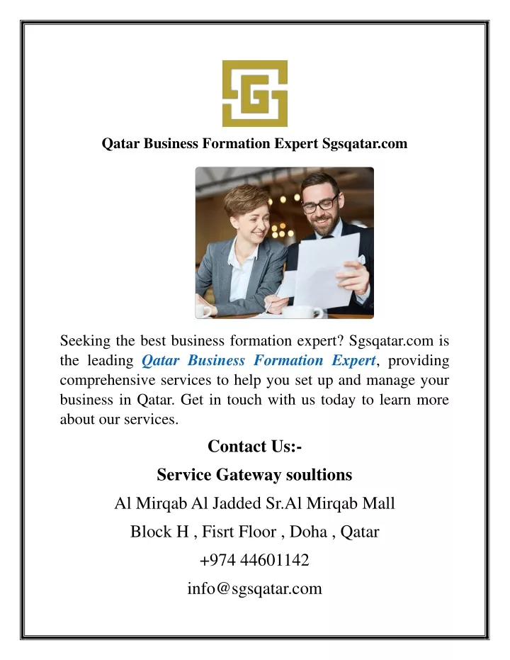 qatar business formation expert sgsqatar com