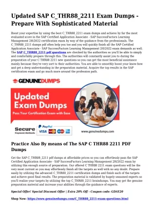 C_THR88_2211 PDF Dumps For Greatest Exam Good results