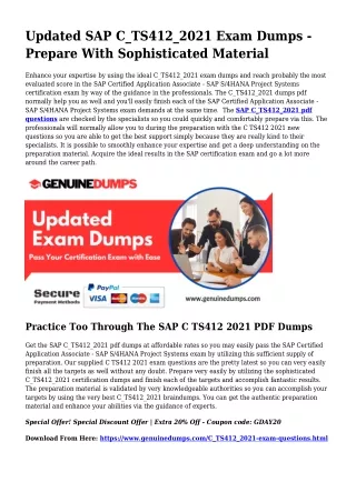 C_TS412_2021 PDF Dumps - SAP Certification Created Effortless