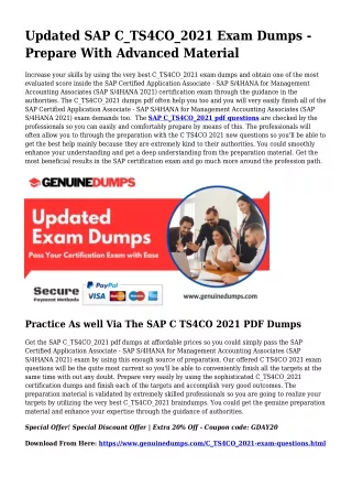 C_TS4CO_2021 PDF Dumps The Quintessential Supply For Preparation