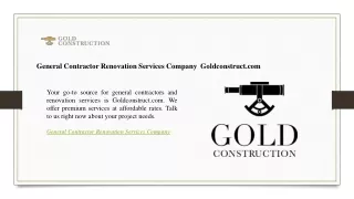 General Contractor Renovation Services Company  Goldconstruct.com