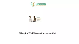 Billing for Well Woman Preventive Visit