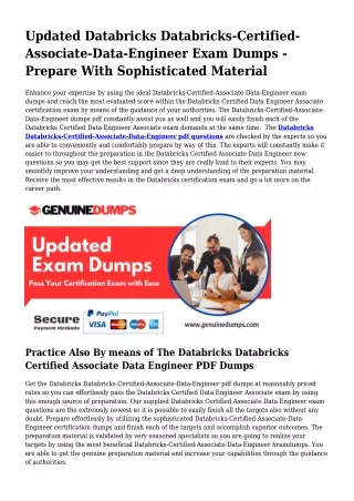 Databricks-Certified-Associate-Data-Engineer PDF Dumps - Databricks Certificatio